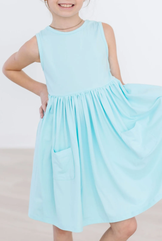 Aqua Tank Pocket Twirl Dress