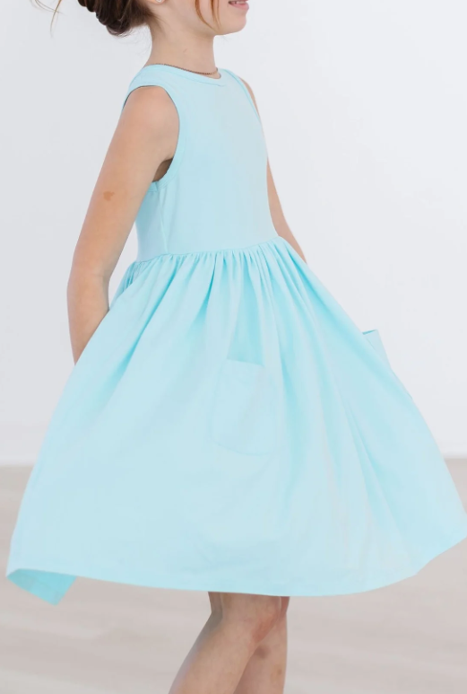 Aqua Tank Pocket Twirl Dress