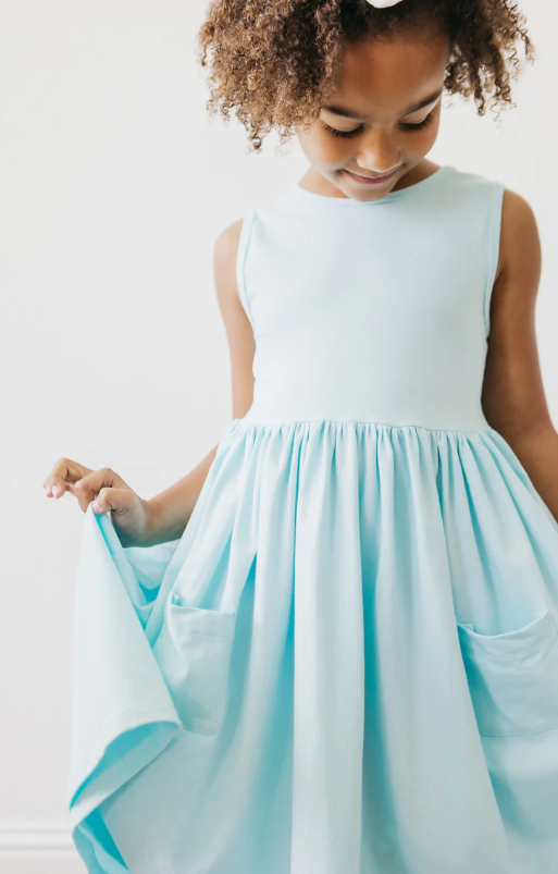 Aqua Tank Pocket Twirl Dress