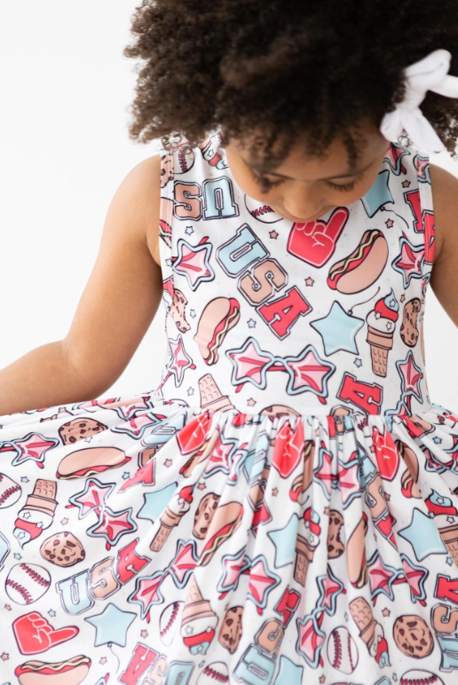 Red, White & BBQ Tank Twirl Dress