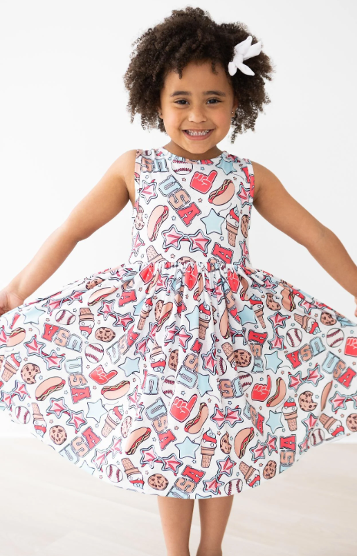 Red, White & BBQ Tank Twirl Dress