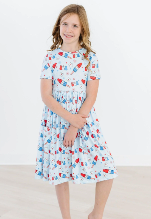 patriotic mini dress Patriotic Sleeveless Flag Print Tiered Ruffle Mini Dress Canary Houze