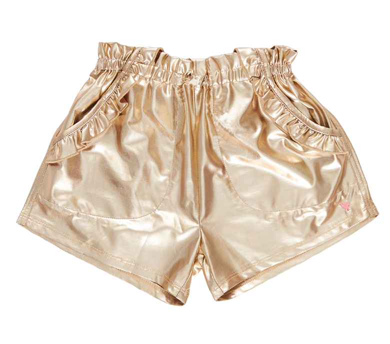 Gold Lame Theodore Shorts