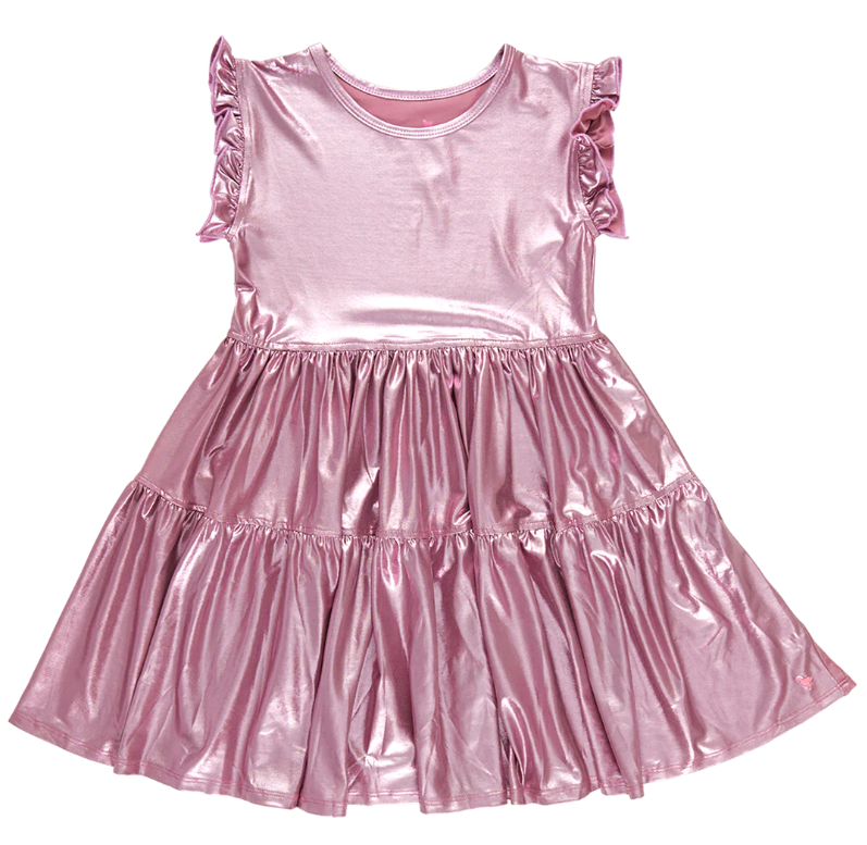 Light Pink Lame Polly Dress