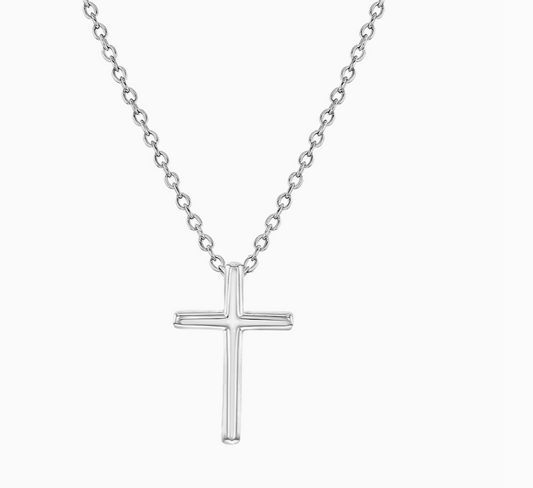 Small Cross Necklace | Sterling Silver