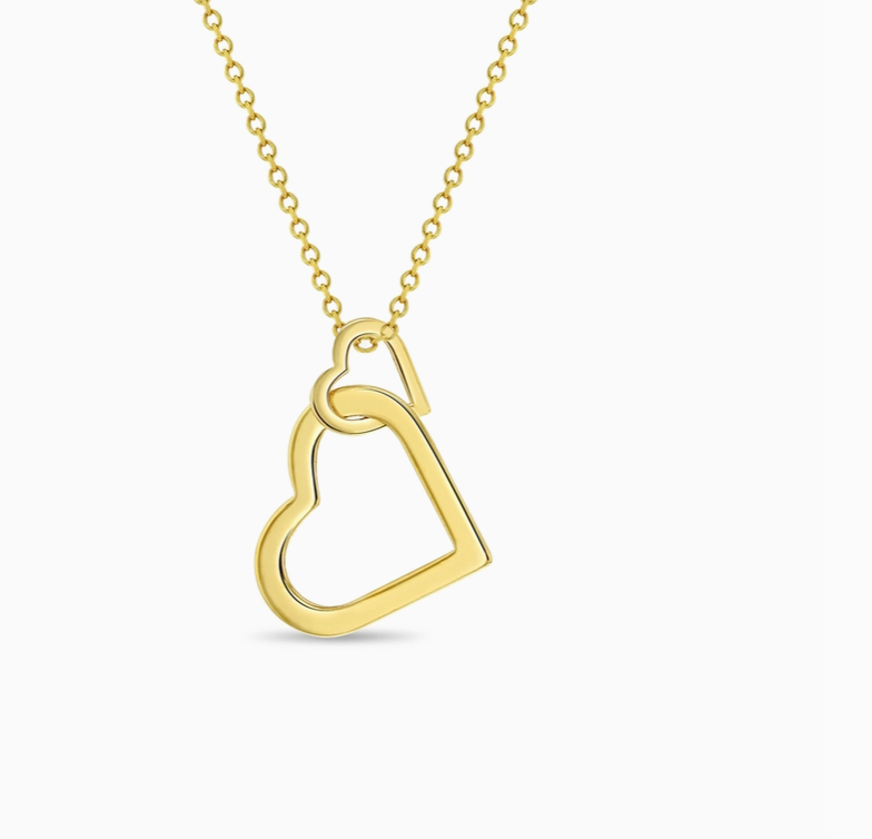 Heart Outline Necklace | 14k Gold