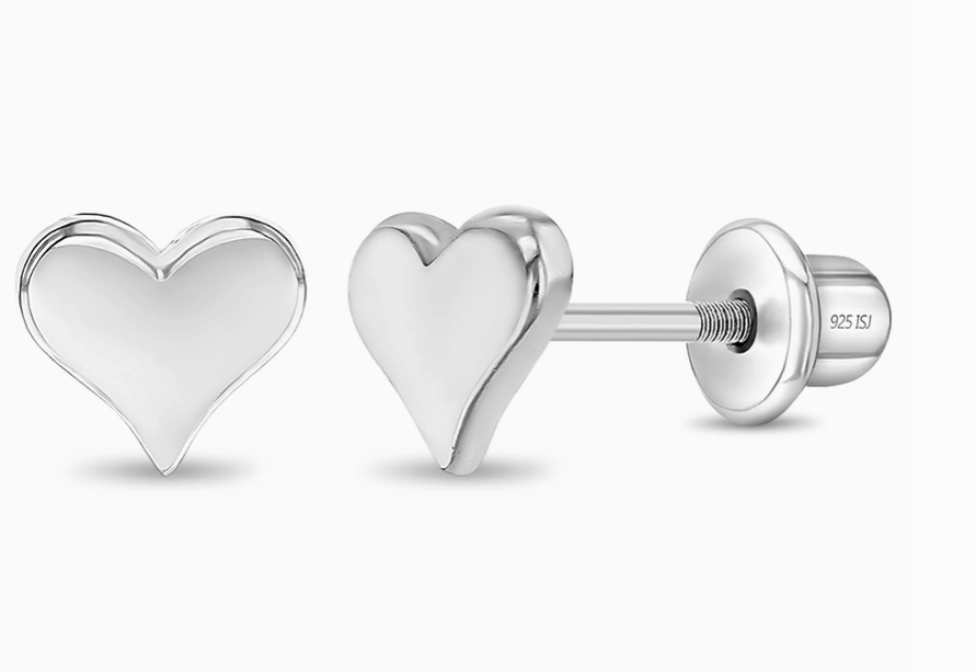 Polished Heart Earrings | Sterling Silver