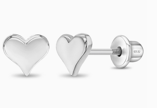 Polished Heart Earrings | Sterling Silver