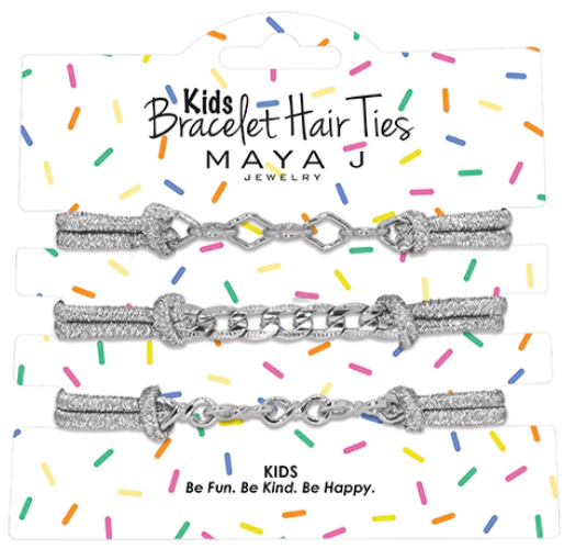 Bracelet Hair Ties | Silver w/Silver Chain