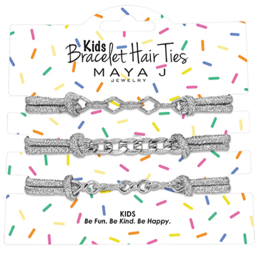 Bracelet Hair Ties | Silver w/Silver Chain
