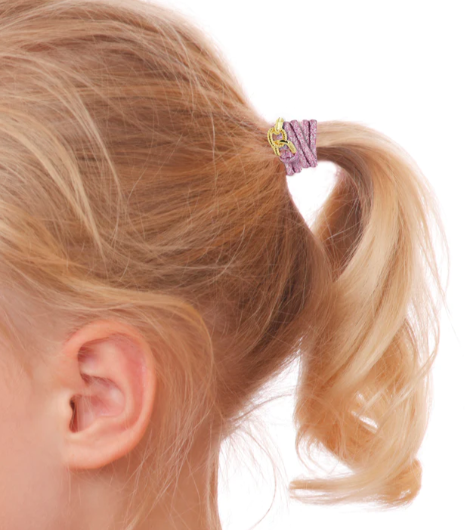 Bracelet Hair Ties | Pink w/Multicolor Chain
