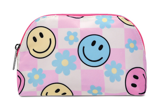 Happy Check Oval Cosmetic Bag
