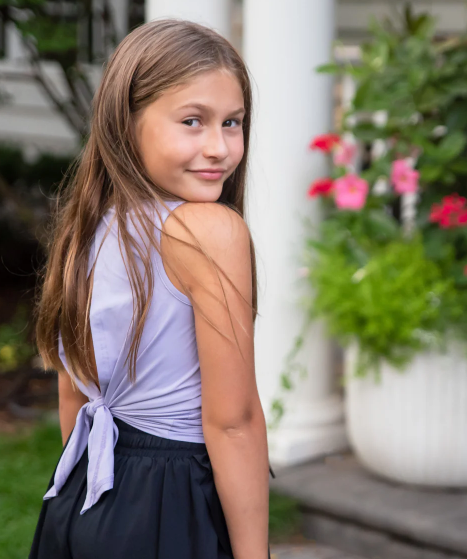 Lavender Athleisure Tie Back Top