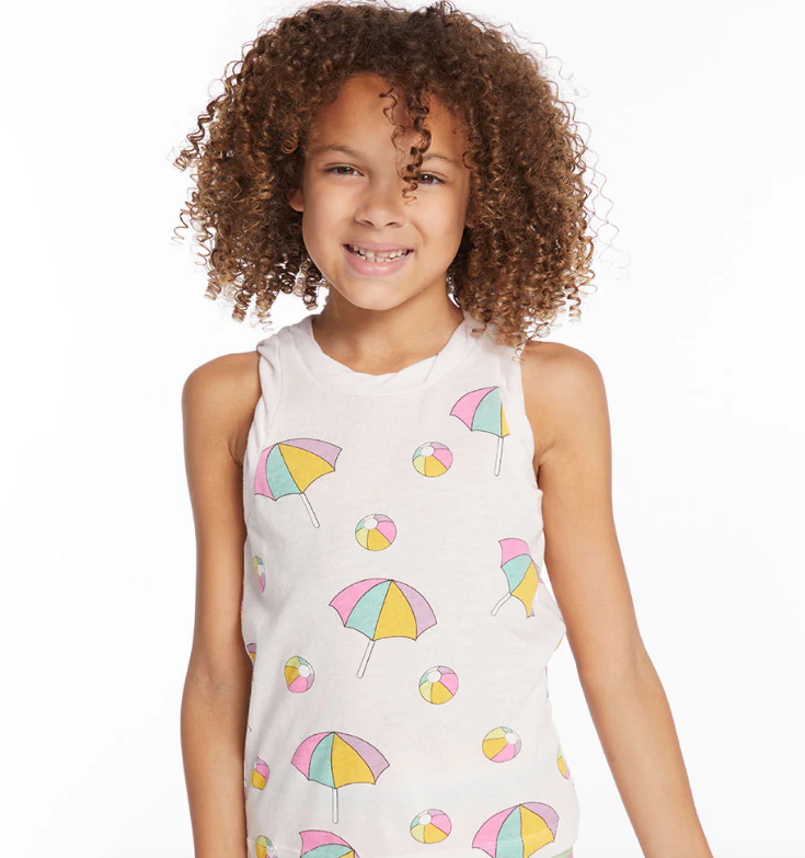 Beach Balls & Umbrellas Sleeveless Top