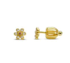 Gold Dainty Daisy Earrings