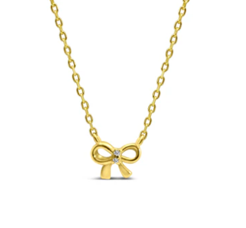 Gold Just so Bow Necklace
