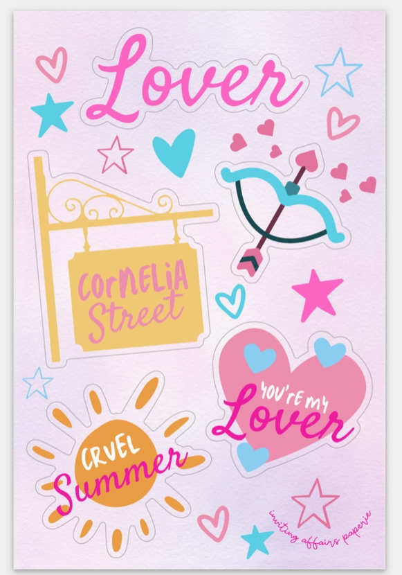 Taylor Album Sticker Sheet | Lover