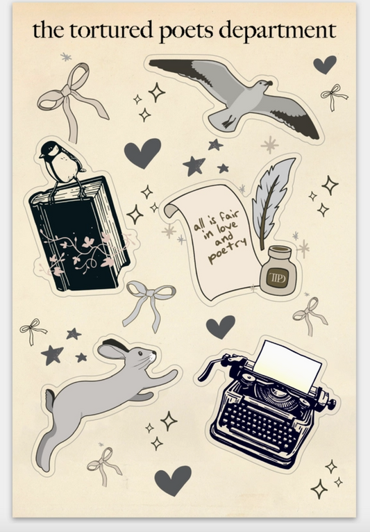 Taylor Album Sticker Sheet | Tortured Poets Department