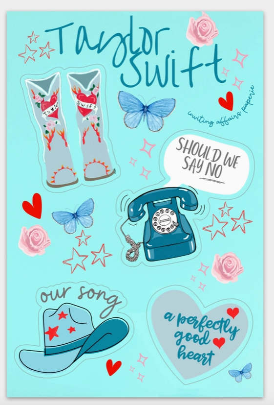 Taylor Album Sticker Sheet | Taylor Swift