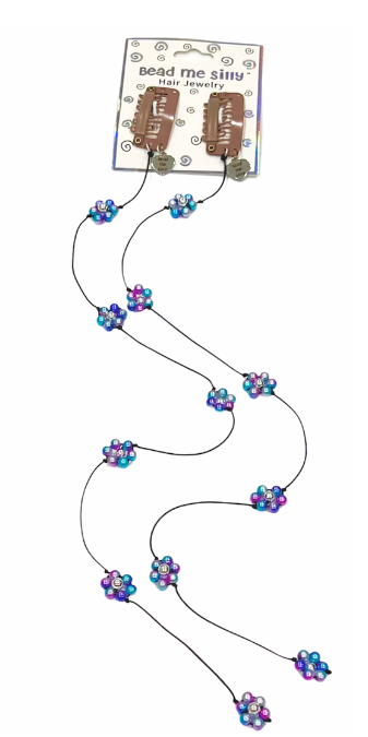 Pink/Blue Flower Hair Jewelry