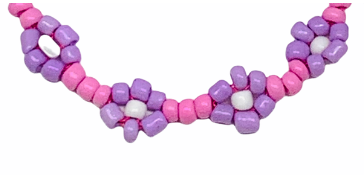 Pink/Purple Beaded Flower Necklace