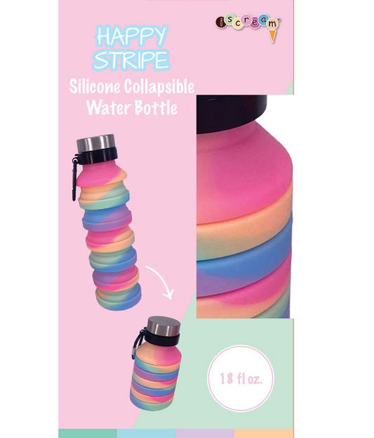 Happy Stripe Collapsible Water Bottle