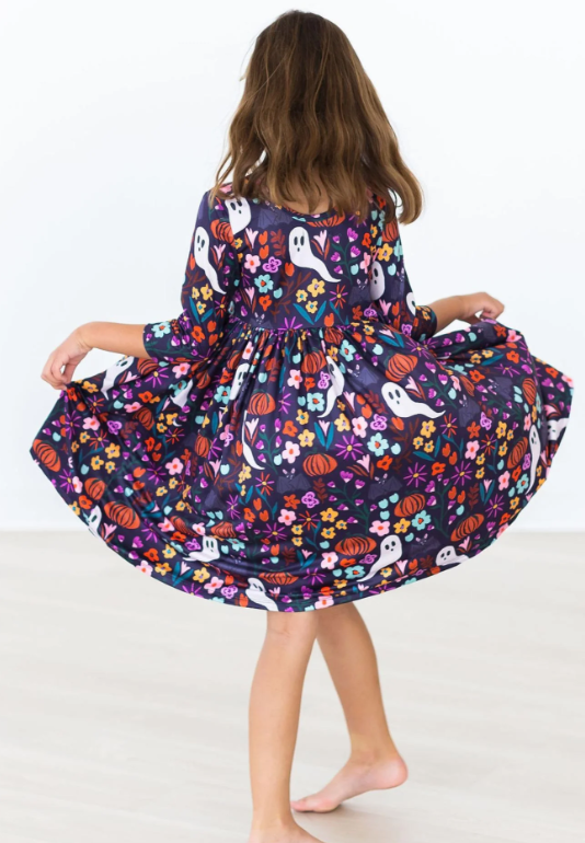 Fangtastic 3/4 Sleeve Pocket Twirl Dress