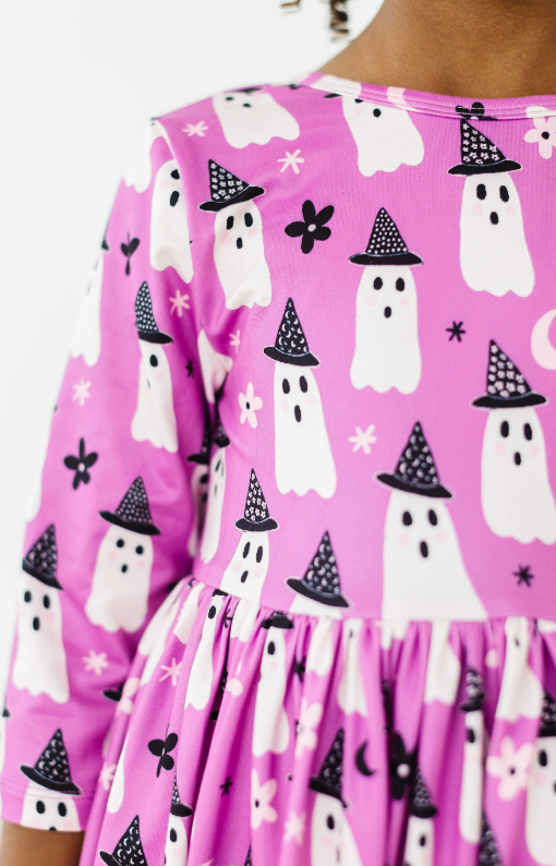 Witches Boo 3/4 Sleeve Pocket Twirl Dress