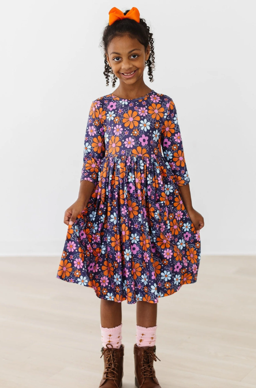 Haunted Garden 3/4 Sleeve Pocket Twirl Dress