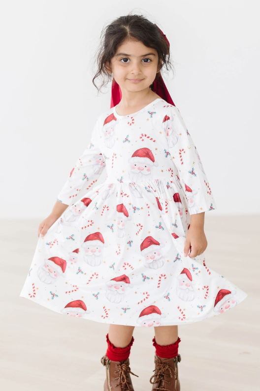 Mistletoe Magic 3/4 Sleeve Pocket Twirl Dress