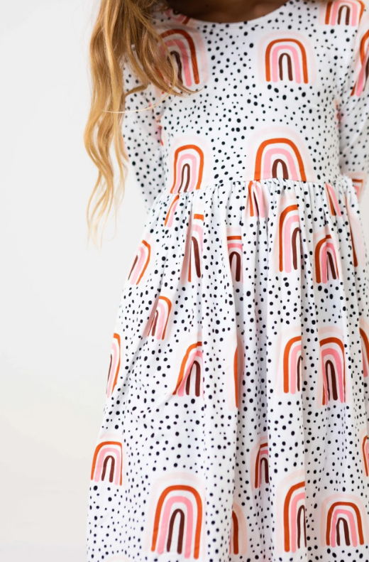 Peach Rainbow Twirl Dress