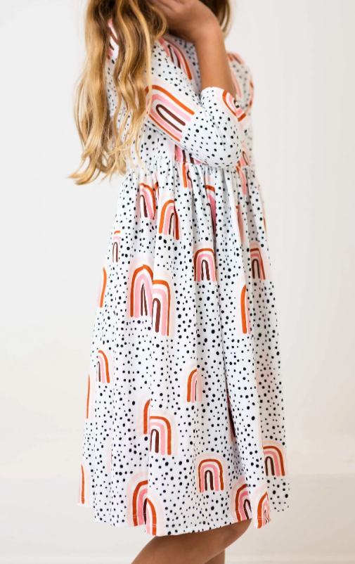 Peach Rainbow Twirl Dress