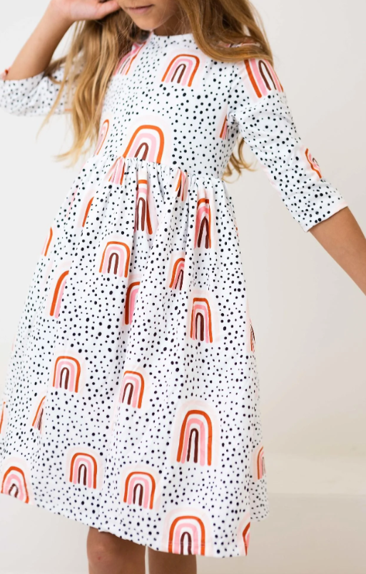 Peach Rainbow Twirl Dress