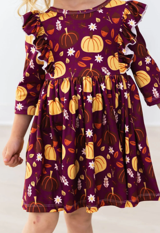 Pumpkin Patch Ruffle Twirl Dress