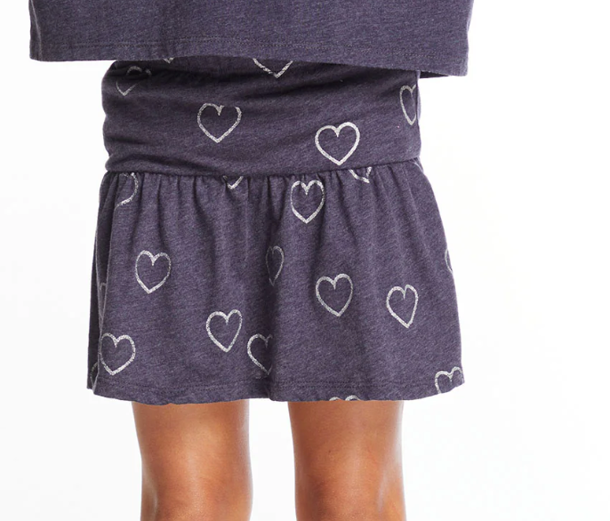 Glitter Hearts Peplum Skirt