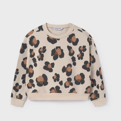 Puff Sleeve Print Sweatshirt | 7470