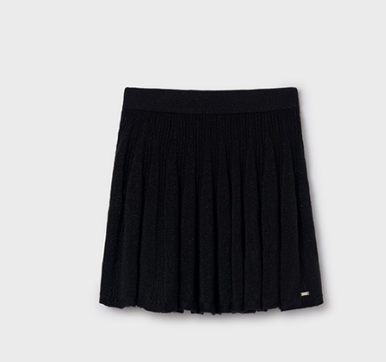 Black Sparkle Flare Knit Skirt | 7969