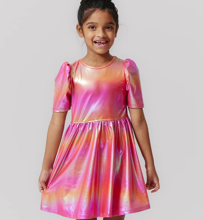 Rainbow Pink Lame Laurie Dress