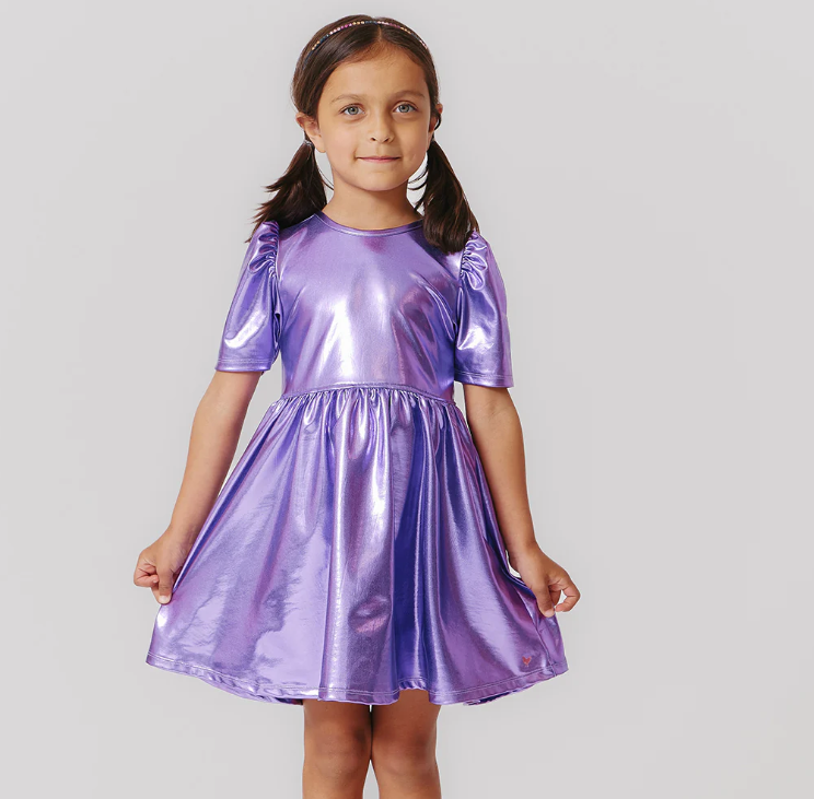 Purple Sparkle Lame Laurie Dress