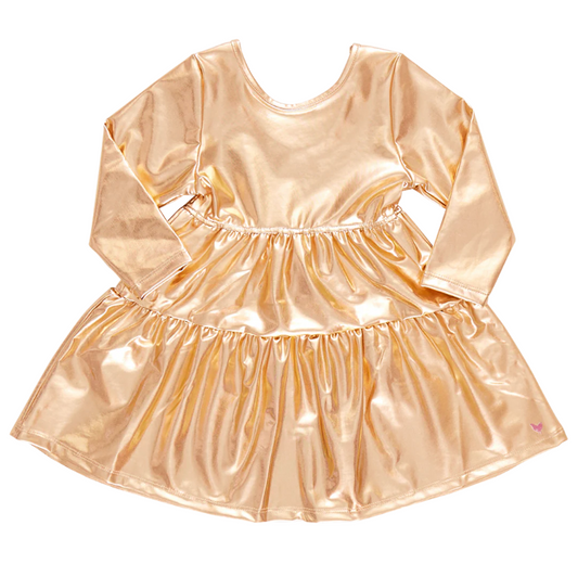 Gold Lame Polly Dress