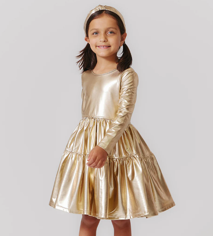 Gold Lame Polly Dress belle: a shop for girls Gold Lame Polly Dress belle: a shop for girls