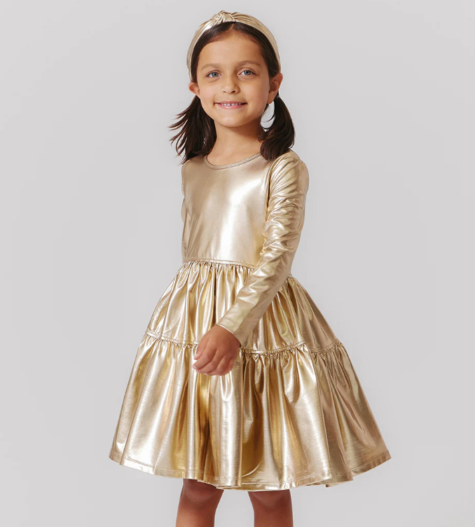 Gold Lame Polly Dress