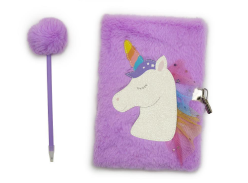 Purple Unicorn Journal with Pom Pen