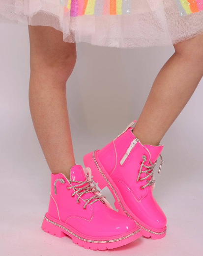 Hot Pink Crystal Boots