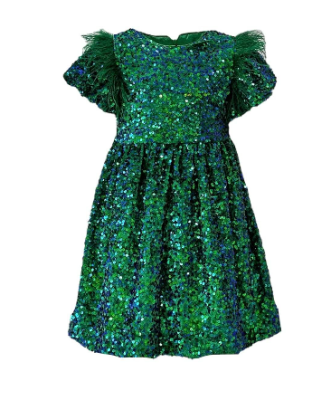 Emerald Shimmer Party Dress