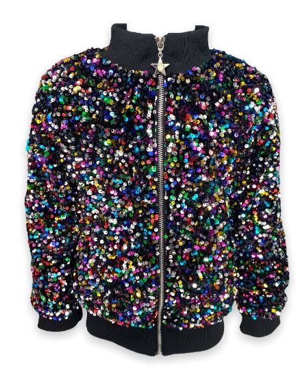 Shimmering Stardust Sequin Bomber