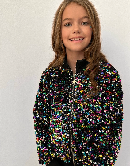 Shimmering Stardust Sequin Bomber