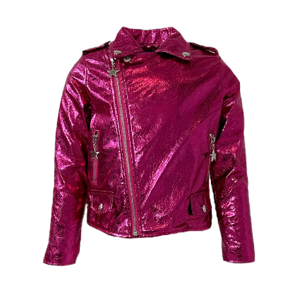 Hot Pink Metallic Moto Jacket