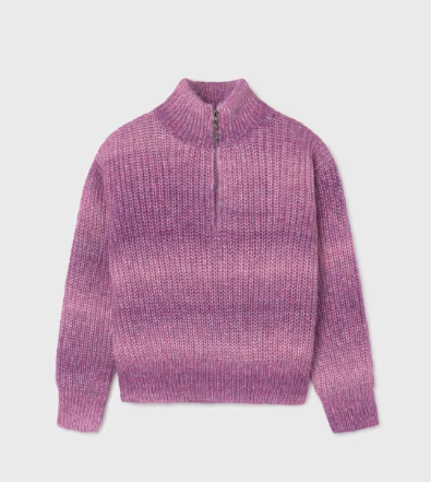 Mauve Gradient 3/4 Zip Sweater | 7307