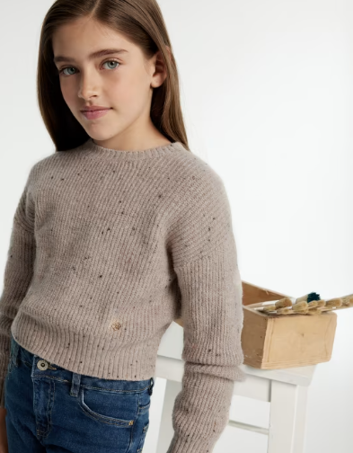 Tan Speckled Sweater | 7305